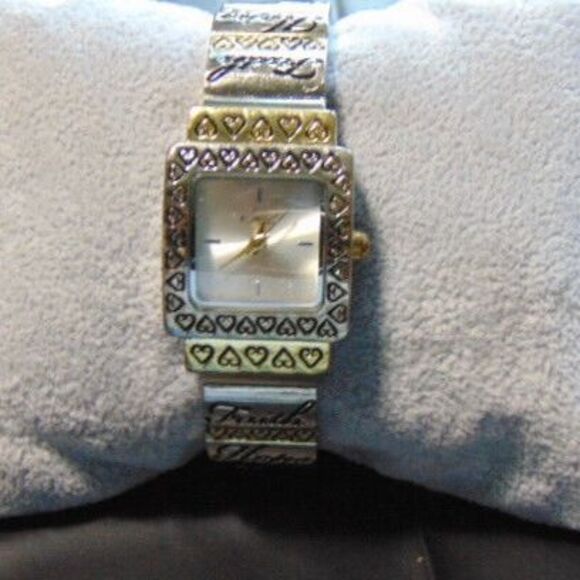 Kim Rogers Cuff Watch - Faith Hope Love Accutime Watch WAC41958K - Picture 1 of 9